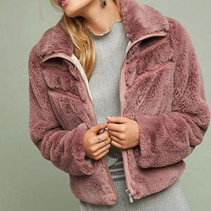 Anthropologie Chevron Faux Fur Coat
